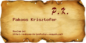 Pakoss Krisztofer névjegykártya